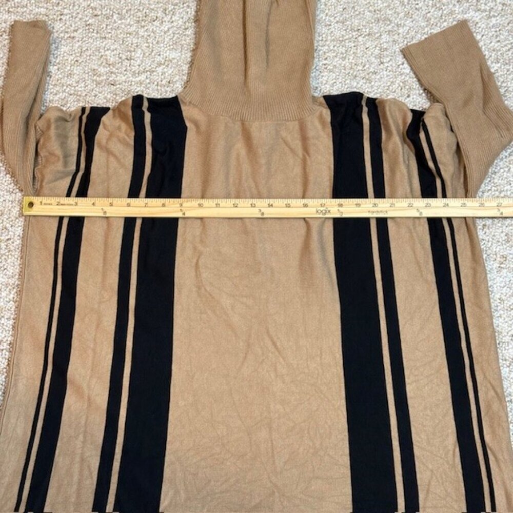 Carol Rose Women’s Sweater Tan Black Cowl Neck Long Sleeve Size XL‎ - Picture 5 of 8